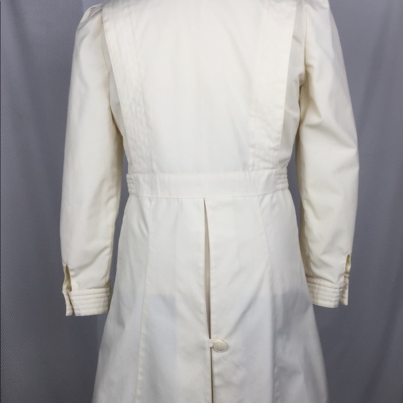 Creamy long lined spring coat by Seaton Hall sz 12 - Picture 2 of 11